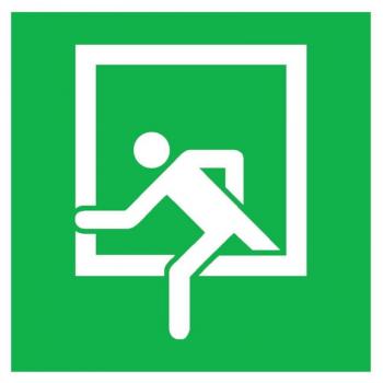 Notausstieg Schild ISO 7010 selbstklebend und nachleuchtend