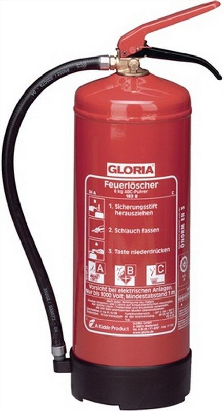 Feuerlöscher Gloria PD6 GA 6 KG ABC Pulverlöscher DIN EN3 Norm -  Feuerlöscher-günstig