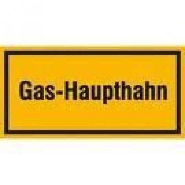 Schild Gas-Haupthahn