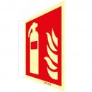 Feuerlöscher Fahnenschild ISO 7010 nachleuchtend 150 x 150 mm