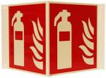 Feuerlöscher Schild Winkelschild  ISO 7010 150 x 150 nachleuchtend